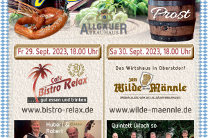 Oktoberfest am 29.09. im Relax & 30.09. im Wilde Männle