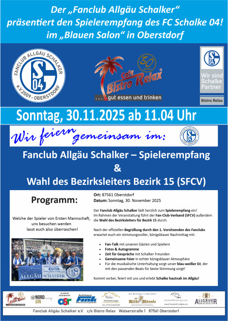 Spilerempfang im Blauen Salon