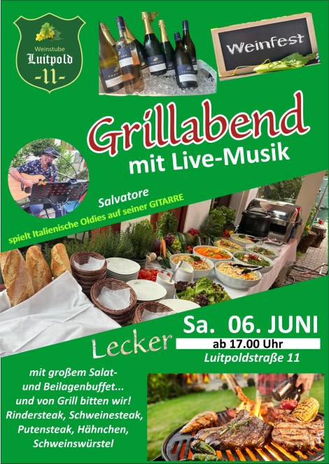 Samstag, 06.06., ab 17:00 Uhr, werfen wir den Grill für Sie an.
