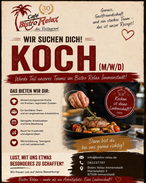 Wir suchen Dich im Relax Immenstadt