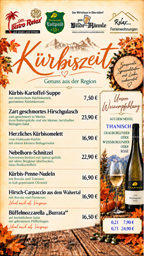 Kürbiszeit im Relax Oberstdorf
